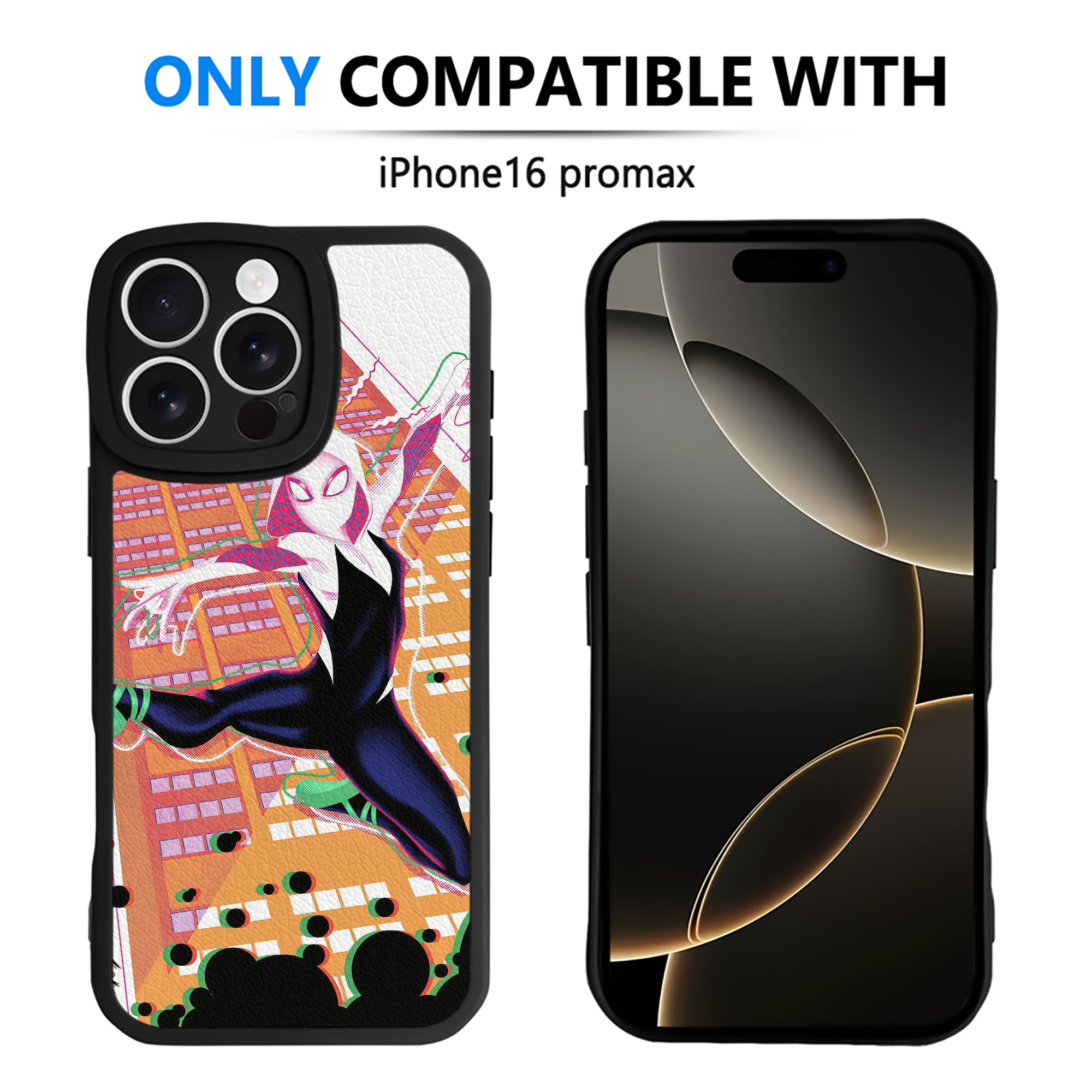 （画像用） Spider Man スパイダーマン 【iPhone 16シリーズ対応】シリコンスマホケース（レザー調） 材質：シリコン